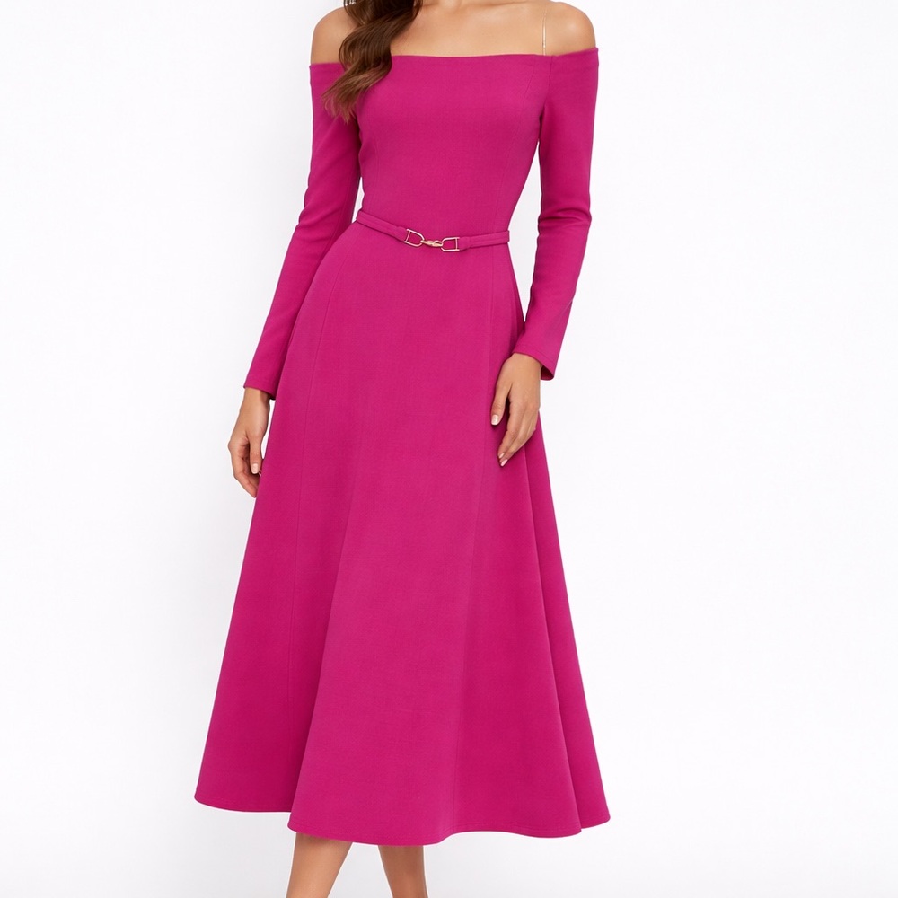 Gabriela Hearst Carole Pink Off Shoulder Dress Size 40 US 4